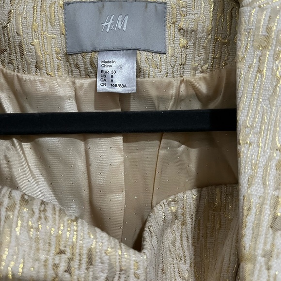 Gold Textured Blazer and Dress Set - Picture 6 of 9